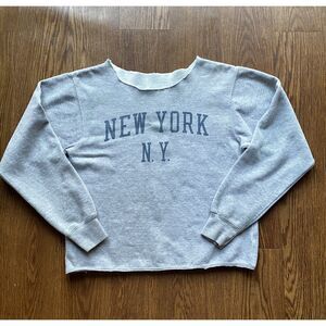 Grey NYC Oversized Off the Shoulder Sweatshirt One Size